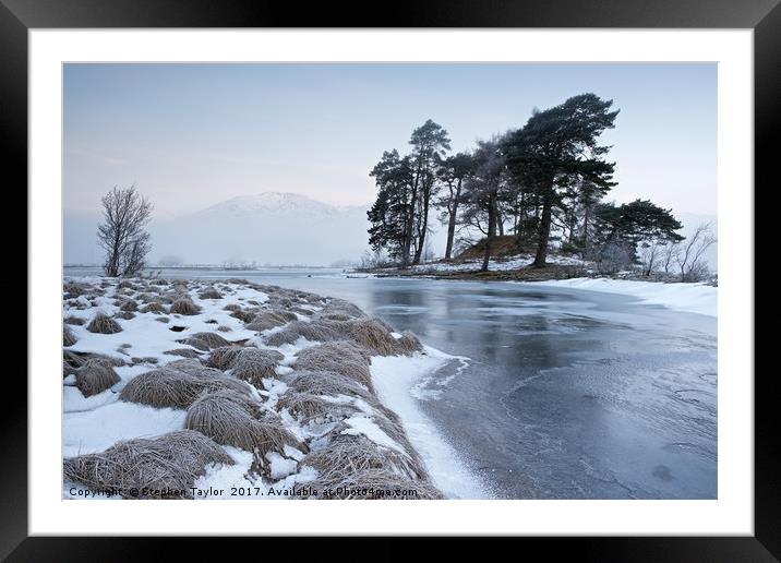 A new day at Loch Tulla Framed Mounted Print by Stephen Taylor