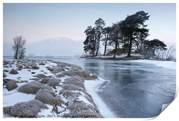 A new day at Loch Tulla Print by Stephen Taylor