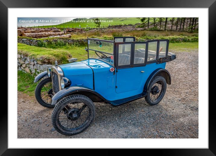 Austin 7 Framed Mounted Print by Adrian Evans