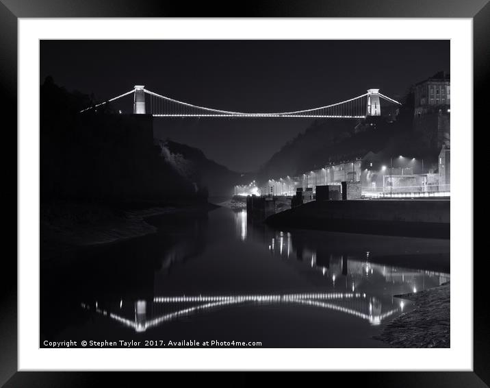 The Clifton Bridge Framed Mounted Print by Stephen Taylor