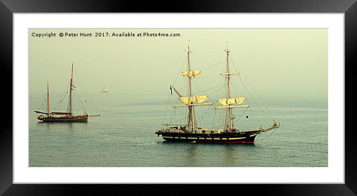 Anchored In The Mist Framed Mounted Print by Peter F Hunt