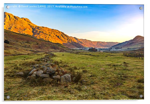 Great Langdale Valley Acrylic by David Lewins (LRPS)