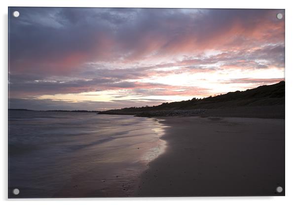 Highcliffe Beach at sunset Acrylic by Ian Middleton