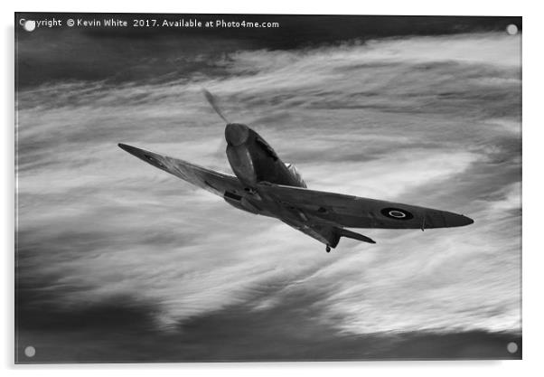 RAF Spitfire monochrome Acrylic by Kevin White