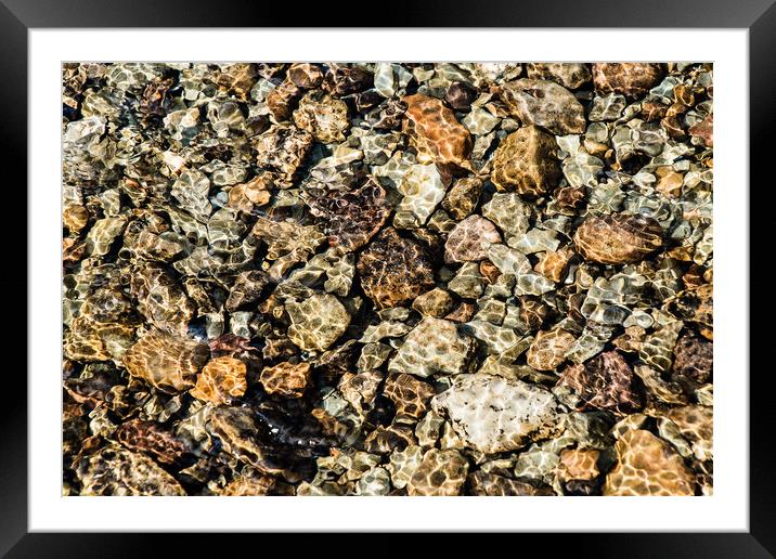 Pebbles and Stones Underwater Framed Mounted Print by Alf Damp