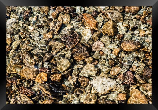 Pebbles and Stones Underwater Framed Print by Alf Damp