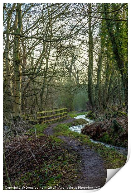 Countryside path Barry Mill Print by Douglas Kerr