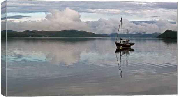 Anchored on Loch Fyne Canvas Print by Rich Fotografi 