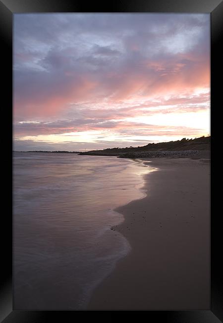 Highcliffe Beach at sunset Framed Print by Ian Middleton