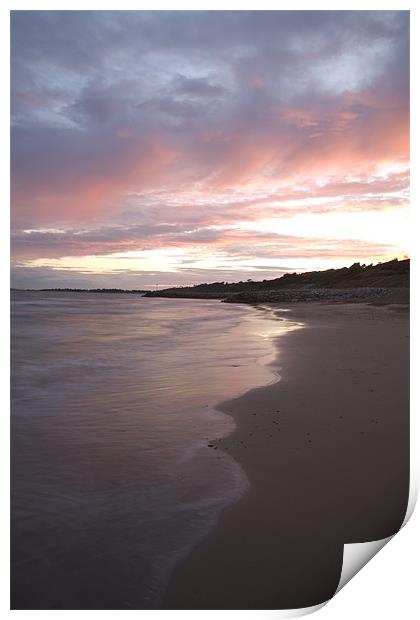 Highcliffe Beach at sunset Print by Ian Middleton