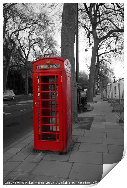 London Telephone Box  Print by Aidan Moran