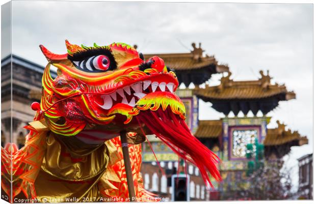 Up close with the Chinese Dragon Dance Canvas Print by Jason Wells