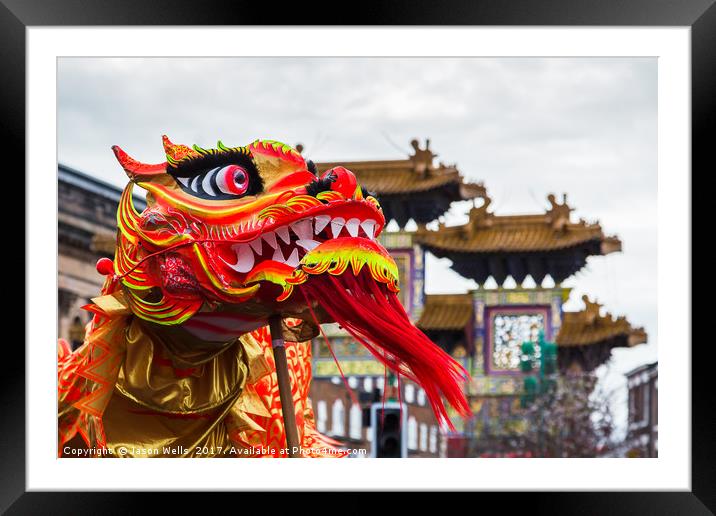 Up close with the Chinese Dragon Dance Framed Mounted Print by Jason Wells