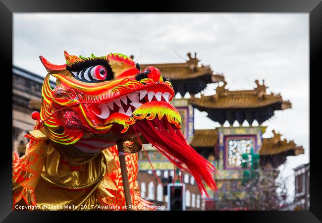 Up close with the Chinese Dragon Dance Framed Print by Jason Wells