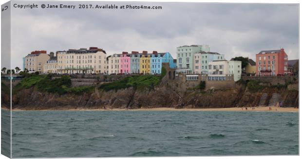 TENBY FROM THE SEA Canvas Print by Jane Emery