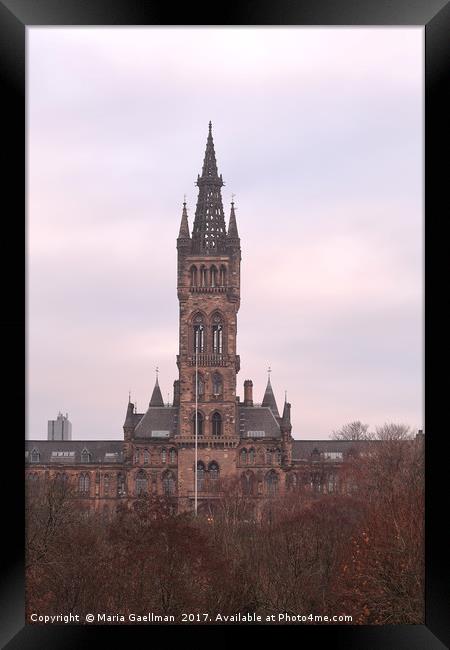 University of Glasgow at Sunrise Framed Print by Maria Gaellman