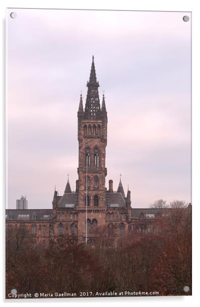 University of Glasgow at Sunrise Acrylic by Maria Gaellman