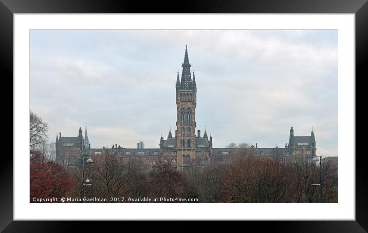 University of Glasgow at Sunrise - Panorama Framed Mounted Print by Maria Gaellman
