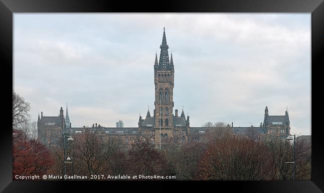 University of Glasgow at Sunrise - Panorama Framed Print by Maria Gaellman