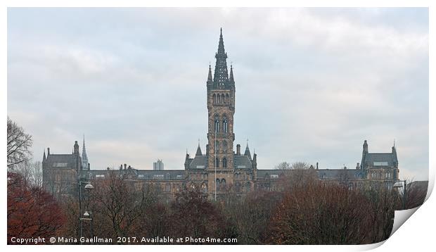 University of Glasgow at Sunrise - Panorama Print by Maria Gaellman