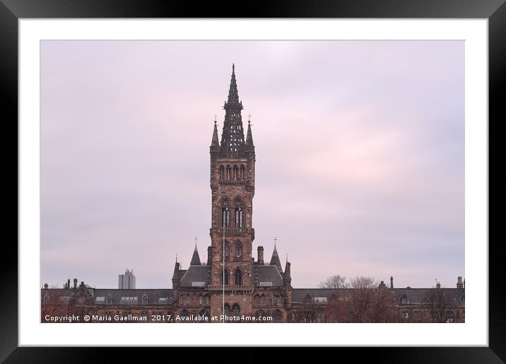 University of Glasgow at Sunrise Framed Mounted Print by Maria Gaellman