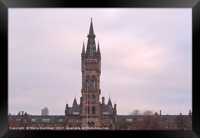 University of Glasgow at Sunrise Framed Print by Maria Gaellman