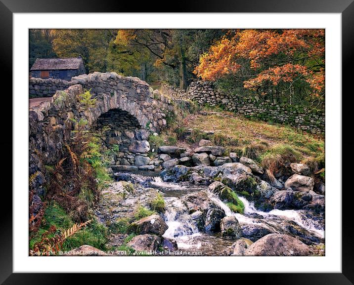 "AUTUMN AT ASHNESS BRIDGE" Framed Mounted Print by ROS RIDLEY
