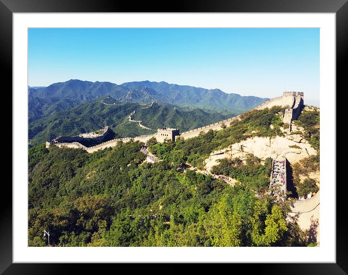 Great Wall China Framed Mounted Print by Cecilia Zheng