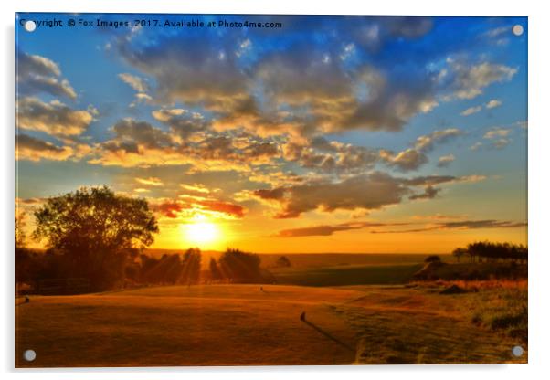 Sunset Over The Golf Course Acrylic by Derrick Fox Lomax