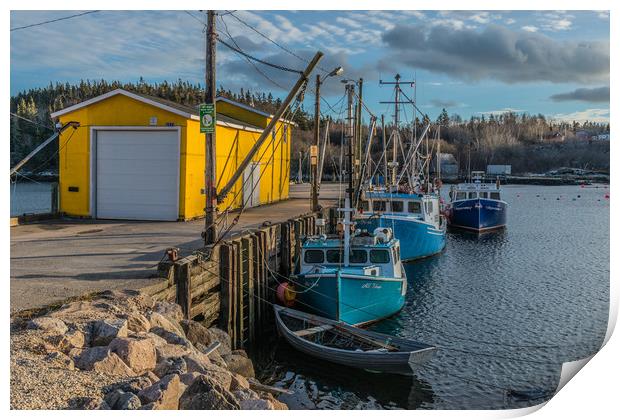 End of day in Northwest Cove, Nova Scotia Print by Roxane Bay