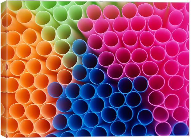 Coloured Straws Canvas Print by Chris Thaxter