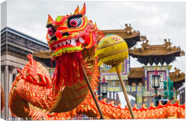 Dragon Dance in Chinatown Canvas Print by Jason Wells