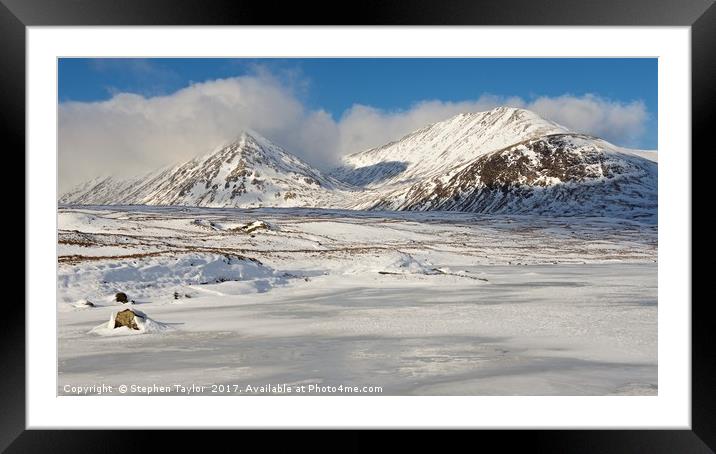Winter on Rannoch Moor Framed Mounted Print by Stephen Taylor