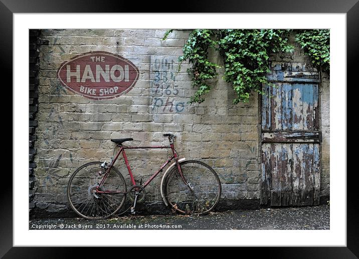  The Hanoi Bike Shop Resturant Framed Mounted Print by Jack Byers
