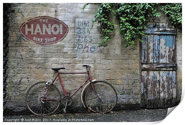  The Hanoi Bike Shop Resturant Print by Jack Byers