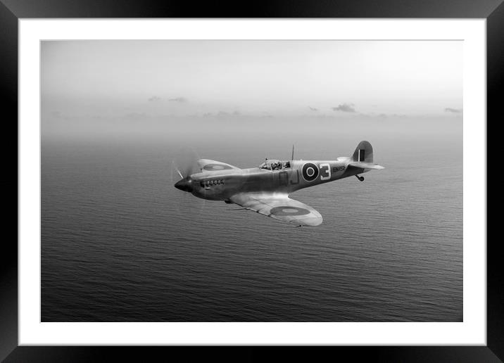 Spitfire EN152 over Gulf of Tunis  Framed Mounted Print by Gary Eason