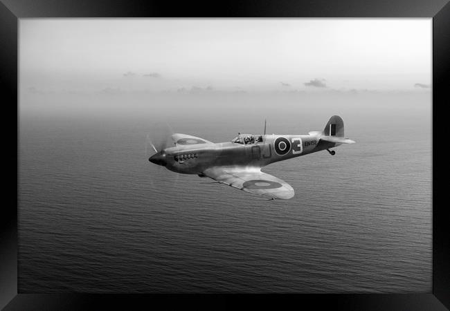 Spitfire EN152 over Gulf of Tunis  Framed Print by Gary Eason