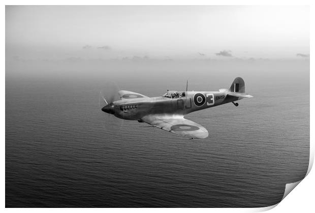 Spitfire EN152 over Gulf of Tunis  Print by Gary Eason