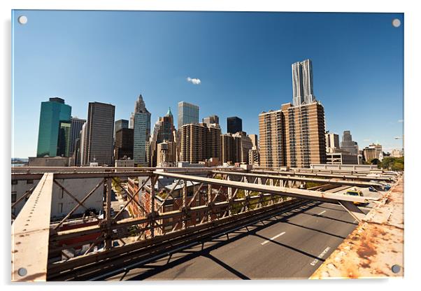Downtown New York Skyline Acrylic by Phil Hawley