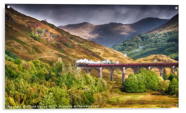 Enchanting Journey via Glen Finnan Viaduct Acrylic by Gilbert Hurree