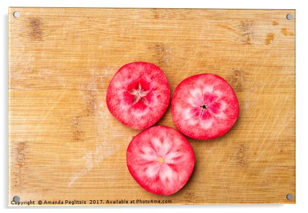Red Apple Acrylic by Amanda Peglitsis