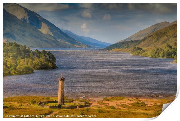 Scotland's Timeless Glenfinnan Monument: A Natural Print by Gilbert Hurree