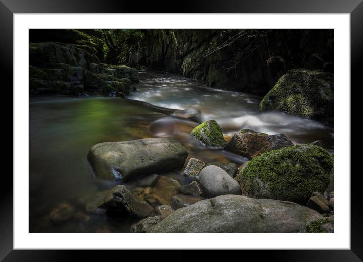 Fairy glen, on a stream in South Wales. Framed Mounted Print by Bryn Morgan