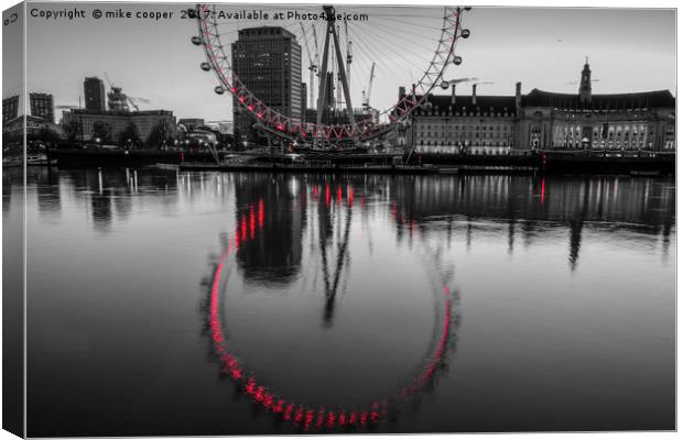 red wheel reflection Canvas Print by mike cooper