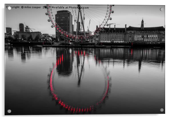 red wheel reflection Acrylic by mike cooper