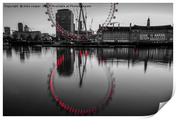 red wheel reflection Print by mike cooper
