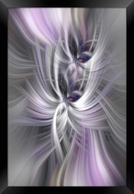 Silver Abstract Ascension. Mystery of Colors Framed Print by Jenny Rainbow