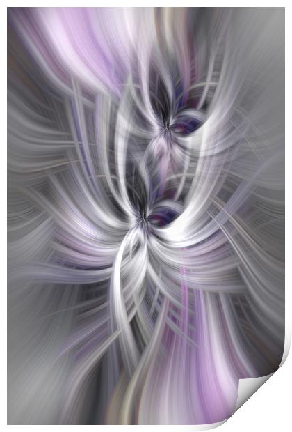 Silver Abstract Ascension. Mystery of Colors Print by Jenny Rainbow