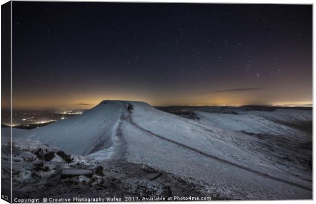 Brecon Beacons Night Sky Canvas Print by Creative Photography Wales