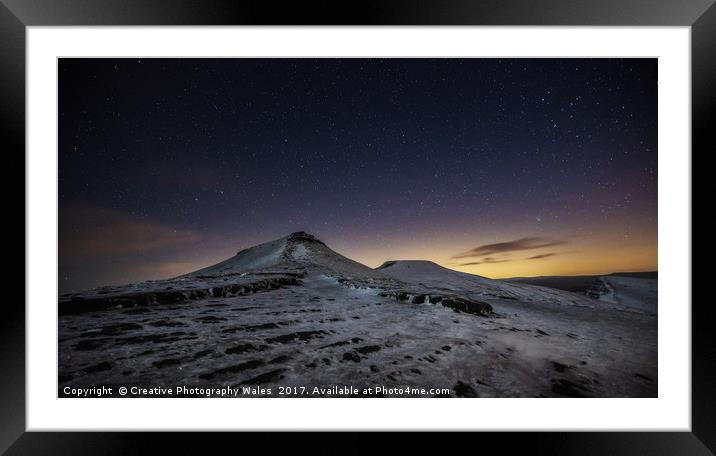 Brecon Beacons Night Sky Framed Mounted Print by Creative Photography Wales